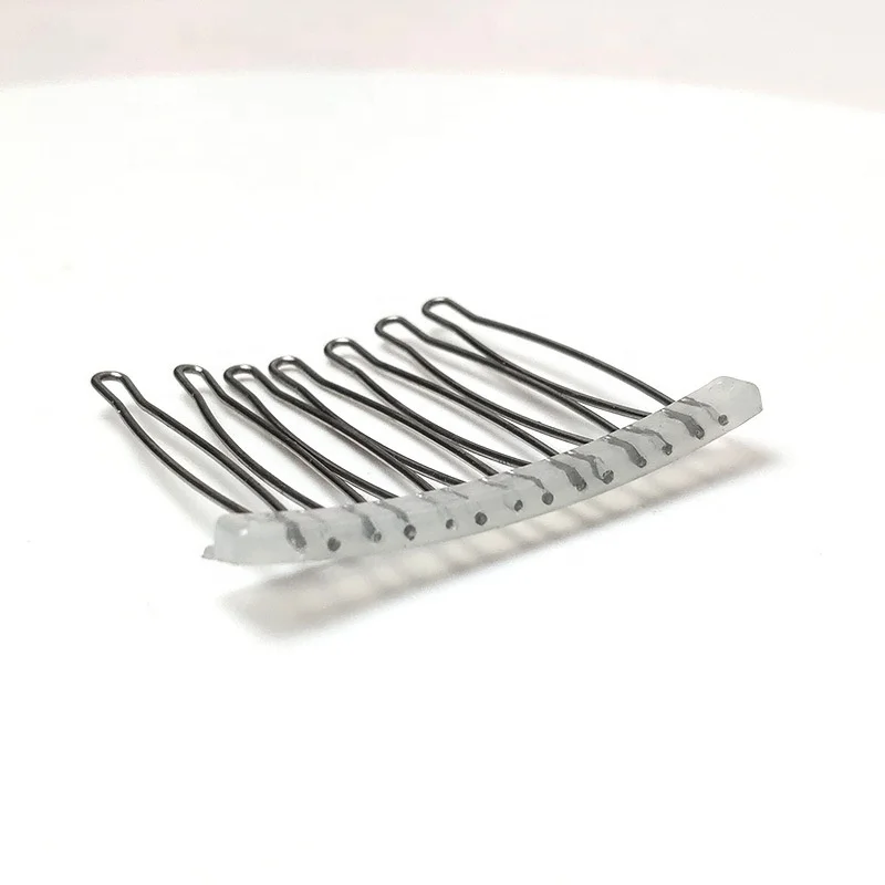 Free custom mixed silver 10 teeth twisted metal bridal veils comb gold 7 teeth wedding lace hair accessory stainless steel combs