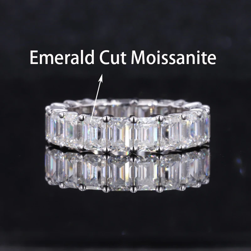 starsgem Custom 14K Gold Jewelry 3*4mm baguette emerald cut moissanite eternity band
