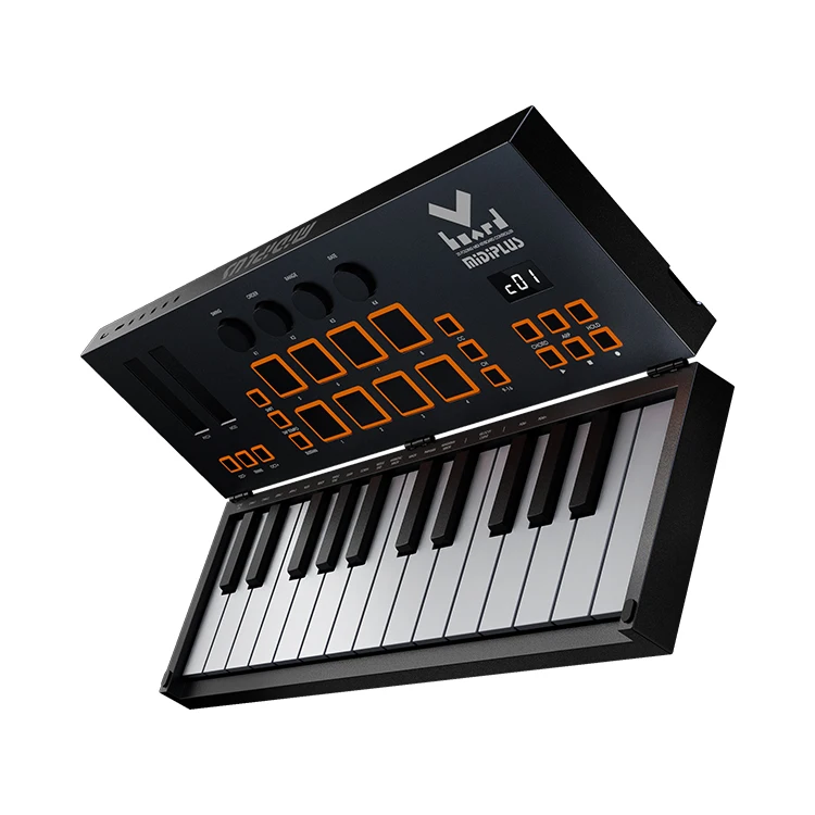 Midiplus Vboard 25 Multi-function Portable Wireless Bluetooth 25 Keys Folding Piano USB MIDI Keyboard Controller with Pad
