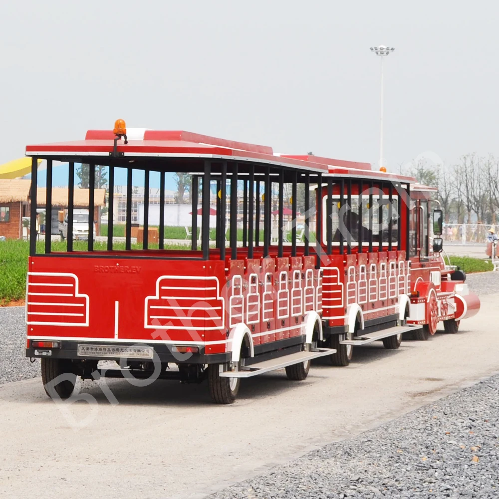 Outdoor Adults Sightseeing Passenger Steam Locomotive Attraction Electric Tourist Road Tour Trackless Train For Sale