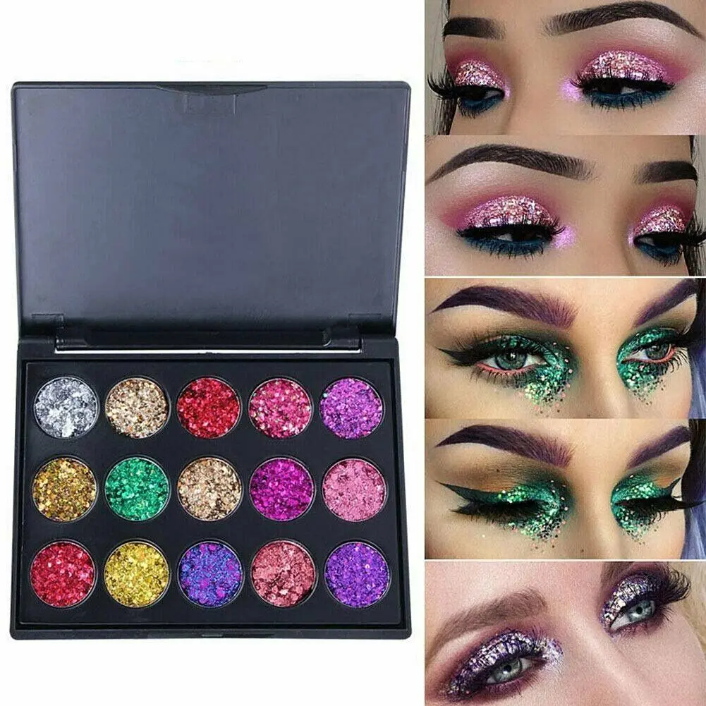 Organic Glitter Eyeshadow 15 Colors Matte Makeup Kit Shimmer Eye Shadow Powder Palette