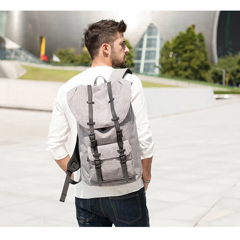 Large capacity waterproof anti theft Teenager travel school College laptop Canvas backpack Vintage rucksack