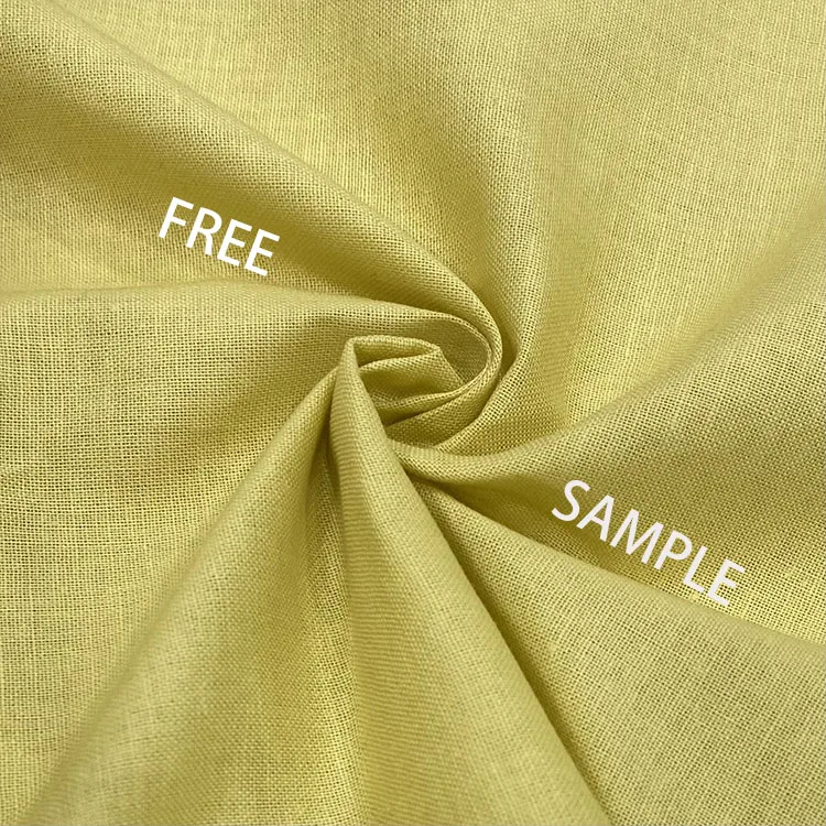 High Quality In Stock 30 linen 70 cotton fabric Pure color soft linen fabric custom print fabric