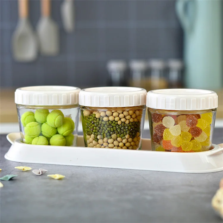Glass Storage Bottles Jars Food Storage Tank Container Airtight Mini Food Candy Glass Jars
