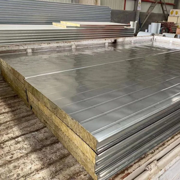 Sandwich Panel Stainless Steel Color Steel rock wool