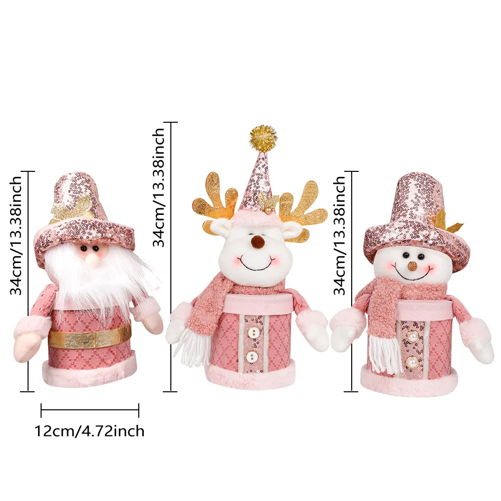2025 Pink Candy Jar Cute Christmas Doll Peace Fruit Box Christmas Candy Packing Box