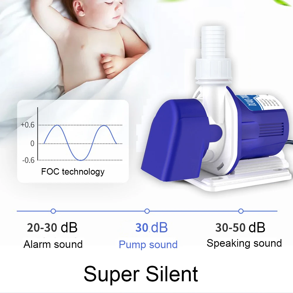 ZKSJ 12v Submersible Water Pump 700L/H 185GPH Mini Water Pump for Aquarium, Pond, Fountains,Hydroponic