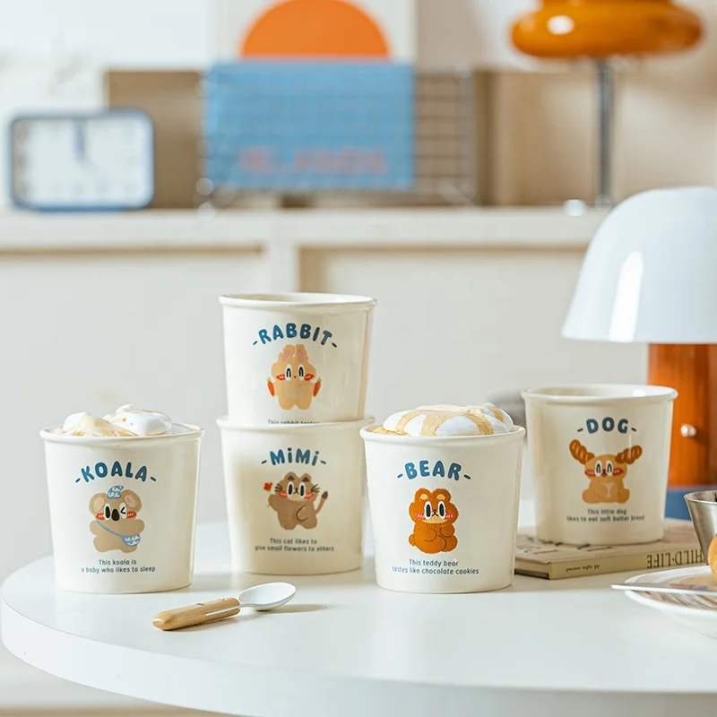 Creative Cartoon Cute Bear Mugs No Without Handle Cups Ceramic Espresso Latte Coffee Tea Mugs Gift Box Hunan Li Ling Factory