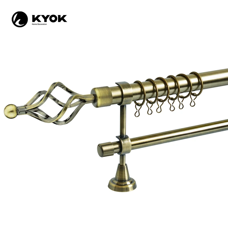 KYOK 2024 28mm double curtain rods Tunisia market  extendable curtain rod