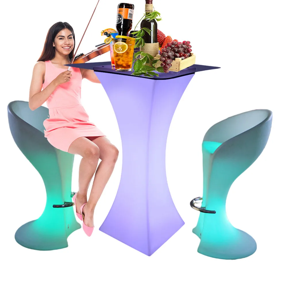 Magical 16-Color Change Square LED Stool Chair for Garden or Outdoor Bar Furniture