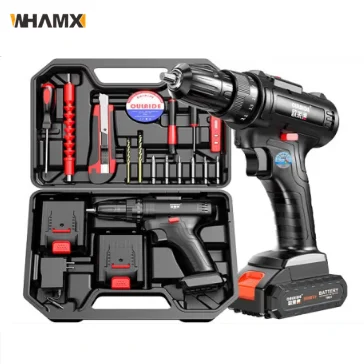 WHAMX 21V Brushless Home Electric Drill Impact Drill Lithium Battery Tool Electric Screwdriver Setlithium Battery Hardwar