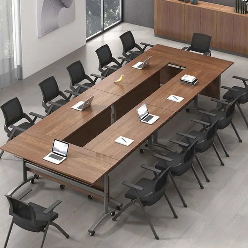 Modern Flip Top Training Desk Folding Conference Foldable Meeting Wheels Table