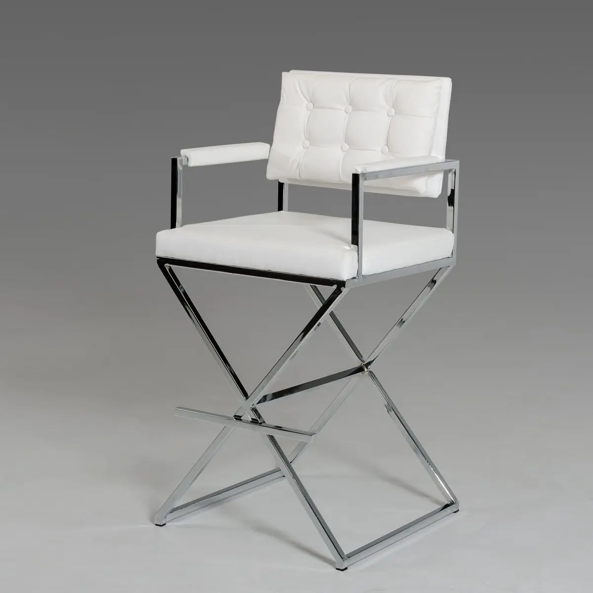 Modern Leisure Furniture  Non-adjustable Stainless Steel PU Leather Chair Bar Stools For Kitchen Modern