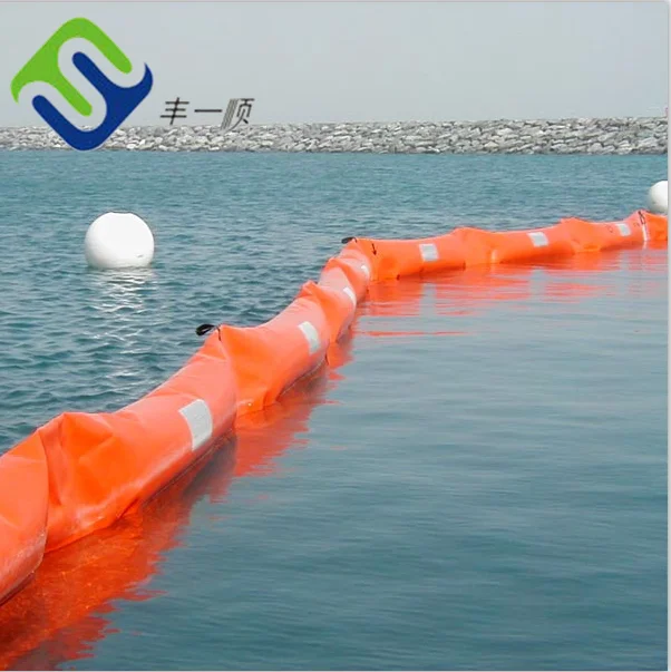Widely Used River Barrier PVC Inflatable Oil Boom for Oil Fence Containment Boom Ocean Fence
