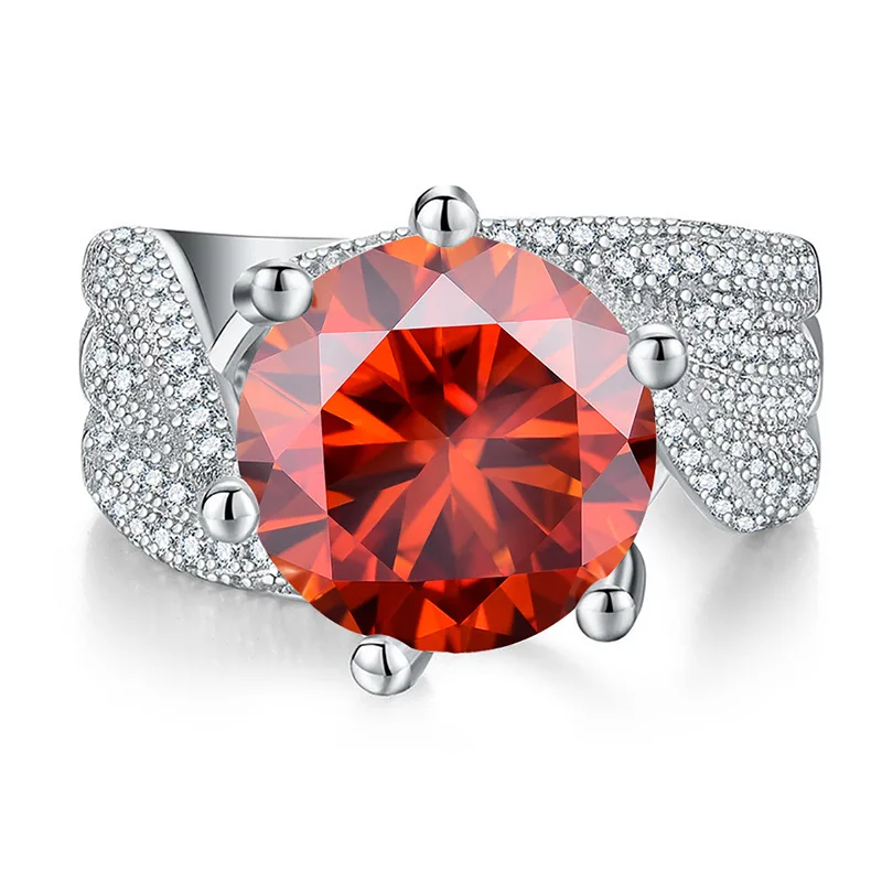 5CT carat Moissanite blue green yellow red colorful Diamond Wedding Ring for Women 925 Silver Moissanite Luxury Jewelry