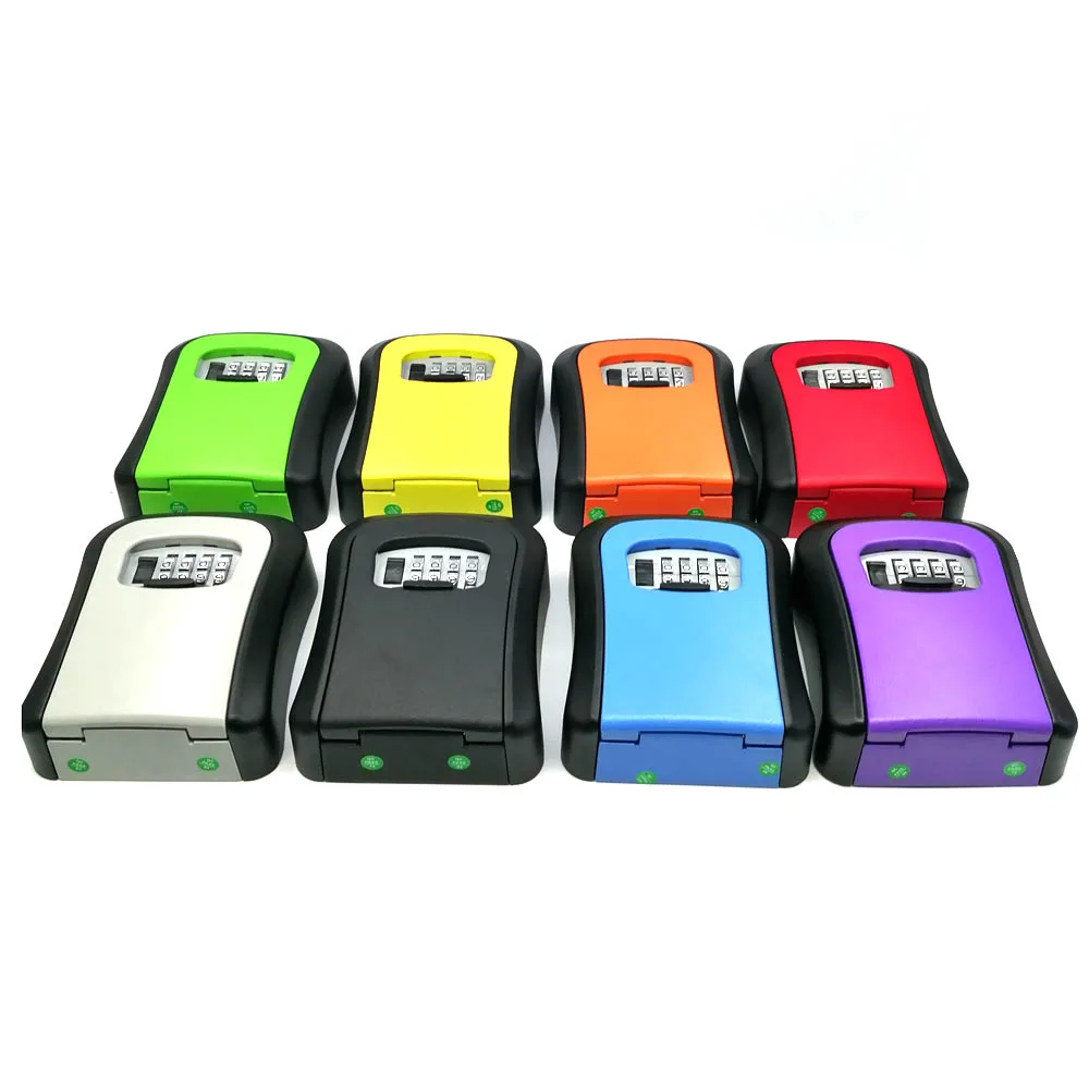 wall mounted combination lock key storage box outdoor waterproof 4 digital password key safe lock box