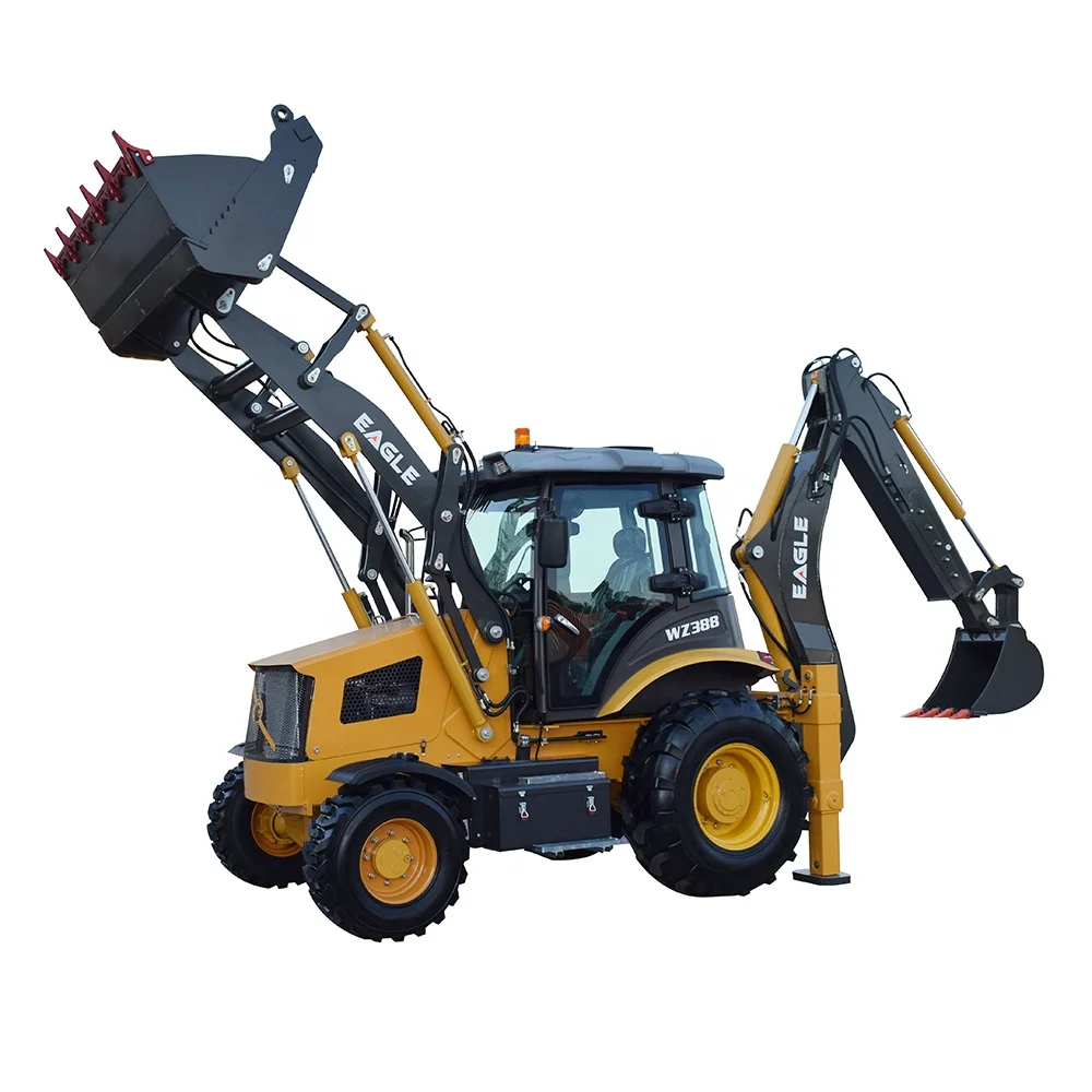WZ388 Articulated Small Mini Tractor Backhoe Loader 4x4 Mini Backhoe Loader With Ac