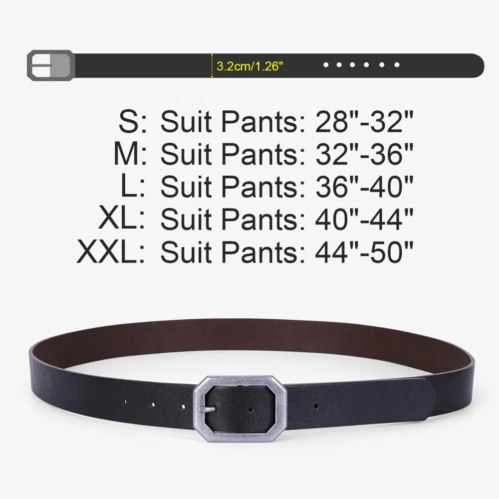 Classical Formal Replacement Black Brown Smooth Pin Buckle Reversible Sizeable Double Sides Leather Belt