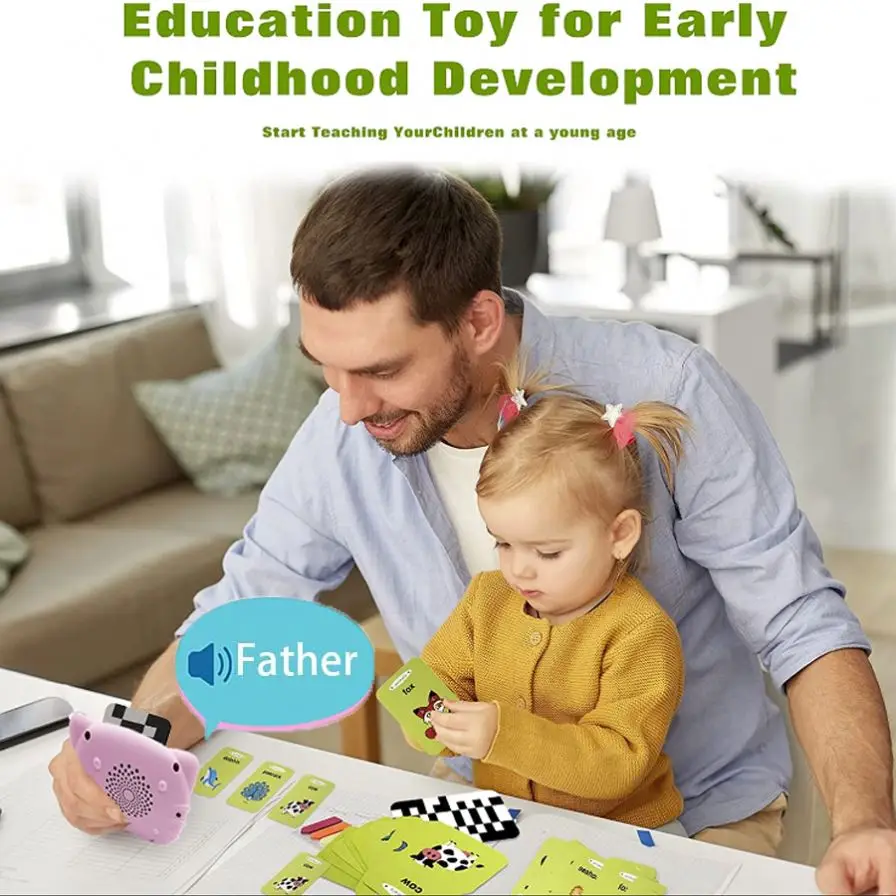 Early Education Card Machine Early Education Machine Learning Toddlers Educational Toys Talking Audible English Flash Cards
