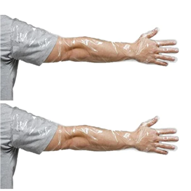 Bovine pregnancy test kit 90cm clear vet gloves long arm plastic disposable gloves