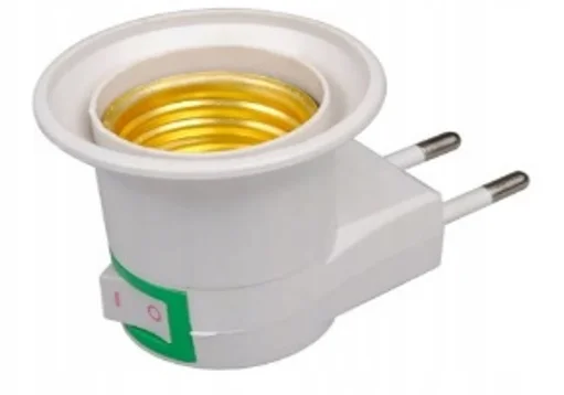 E27 LED Light Bulbs Socket with Switch Base Holder On/Off Button for Home Office Night Light