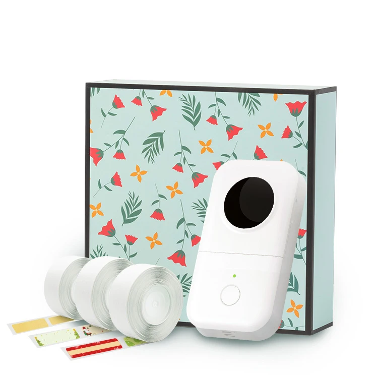 Pocket Wireless Blue tooth Connection Tape Gift Label Sticker Printer with label rolls