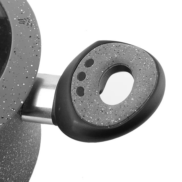 20cm Aluminum alloy marble stone non stick coating soup pot with bakelite handle