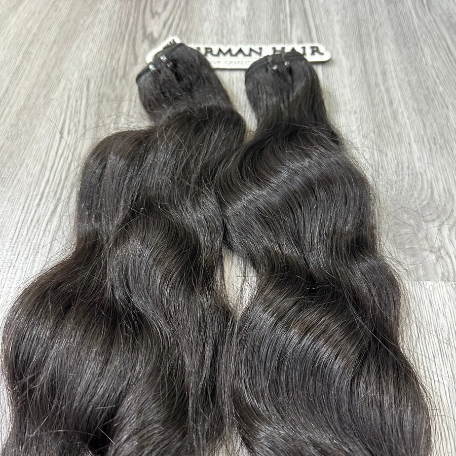 Custom Cuticle Aligned Virgin Russian Hair Extensions Silky Straight Wave Style Machine Double Weft Genius Weft Raw Material