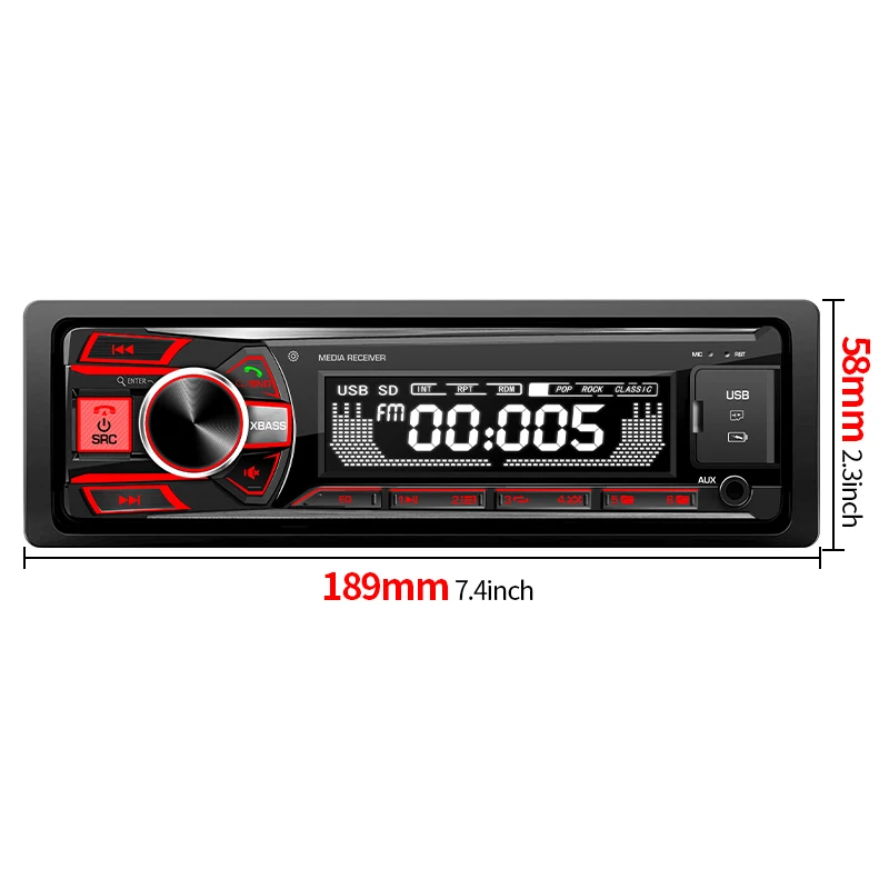 Multifunctional Car MP3 player 1 Din 12v Car Stereo Radio Car Mp3 Player USB SD for Fiat