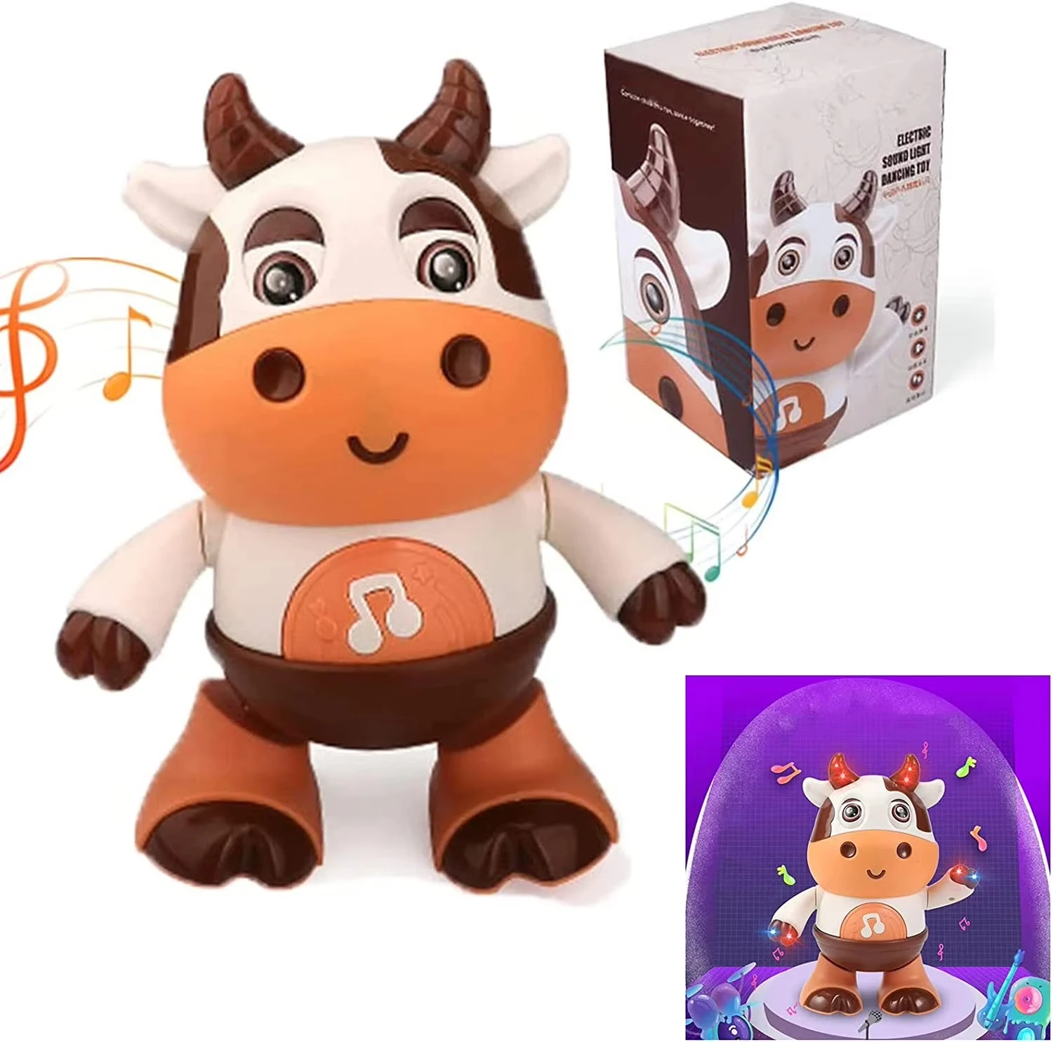 Jumon Baby Cow Musical Toys, Baby Preschool Educational Learning Toy With Led Lights & Music