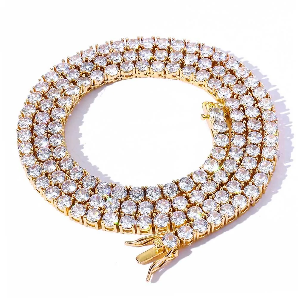 Europe and the United States cross-border explosive zirconia tennis necklace jewelry women hip hop men hot selling accessories
