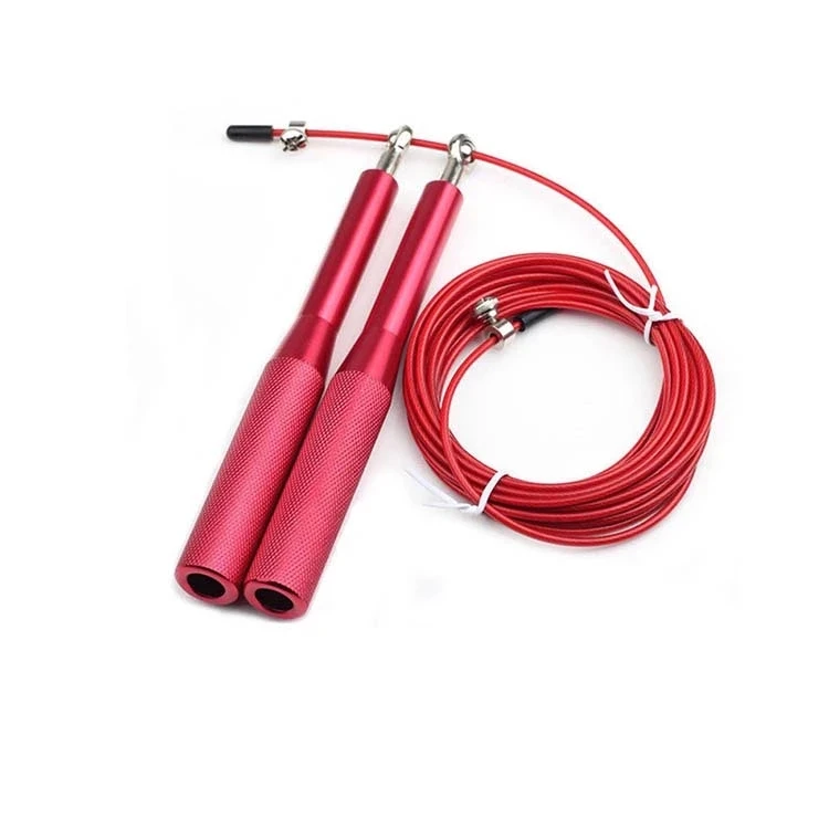 
Custom Black/Color Mma Sport Cable Ball Bearing Aluminium Handle Steel Wire Speed Skipping Jump Rope 