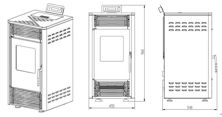Italian Home Heating Equipment 9kw Wood Biomass Pellet Stove Room Fire Heater Fireplace Burner