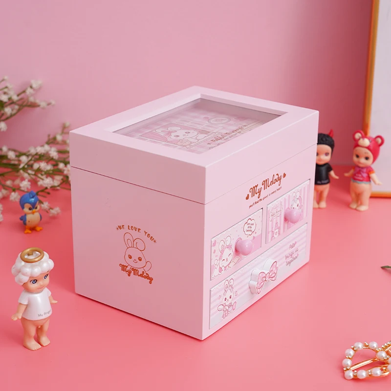 
Hot Sale Small Portable Kids 3 Drawer Jewelry Gift Boxes 
