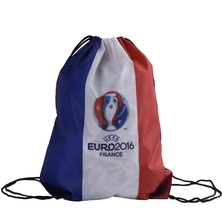 Promotional drawstring bag black cinch backpack nylon polyester gym sack