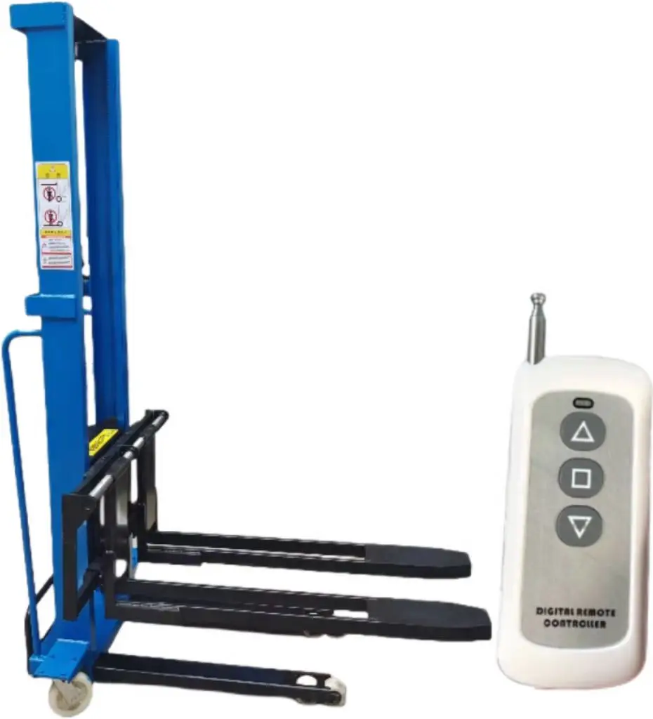 Full Electric Hydraulic Wide Legs Pallet Stacker Manual Hydraulic Warehouse Material Handling Systems Motorized Lifter Forklifts