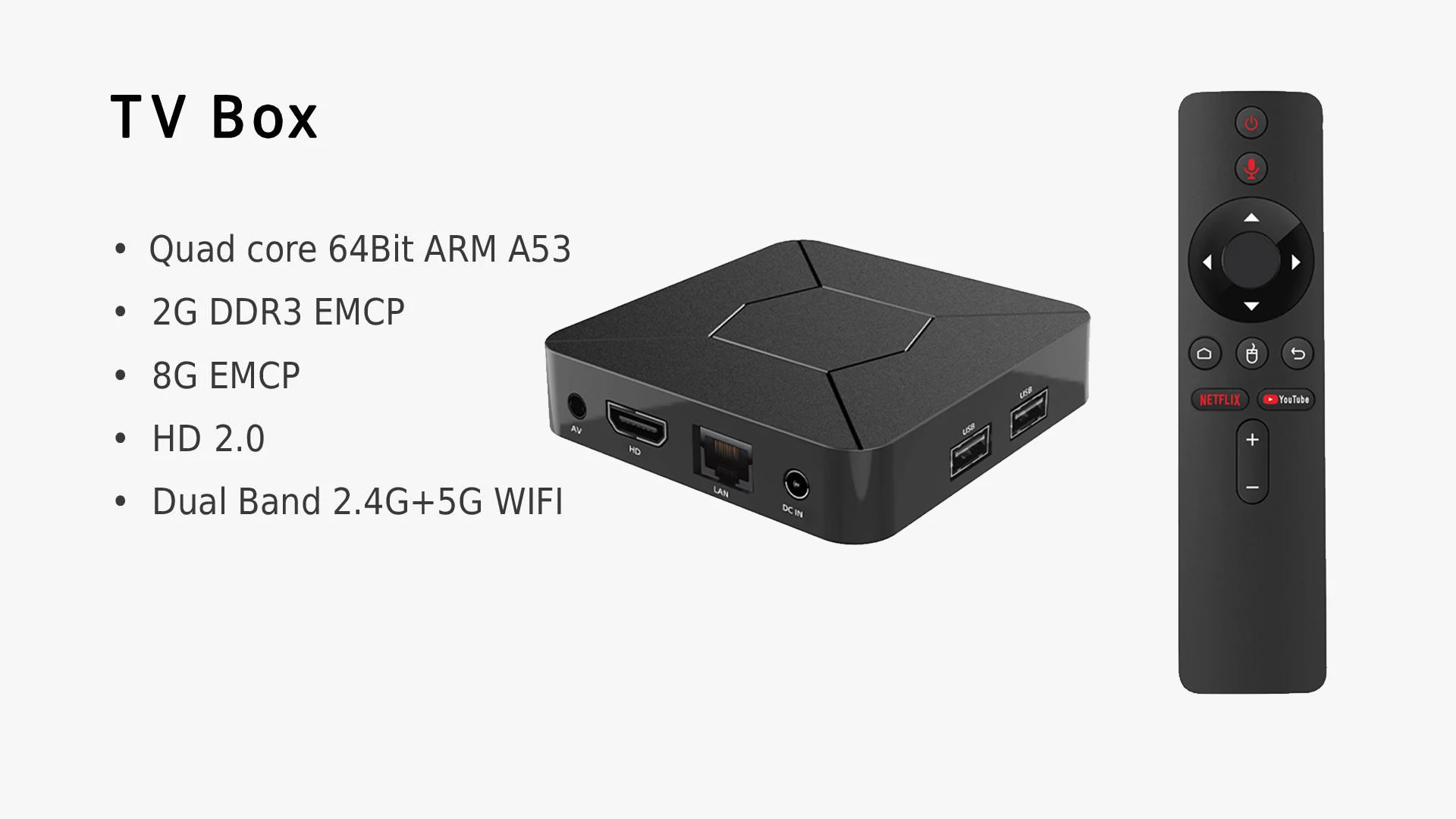 Q5 ATV UI Android Tv Box 4k android tv box Set Top Box Ip tv Dual Band Wifi 2GB 8GB Android 10 System 4k HD Voice remote control