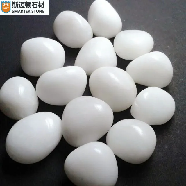 Good Selling Natural polished white pebbles Smooth  river  white pebbles Stones for decorative