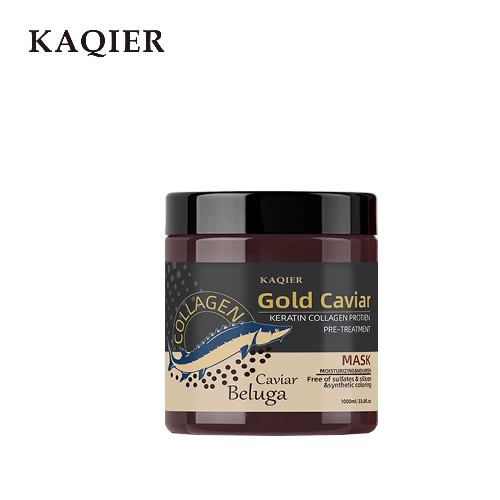 Custom Private Label Nourishing Repair Treatment Collagen Gold Caviar Hair Care Creams Large Capacity Hair Mask