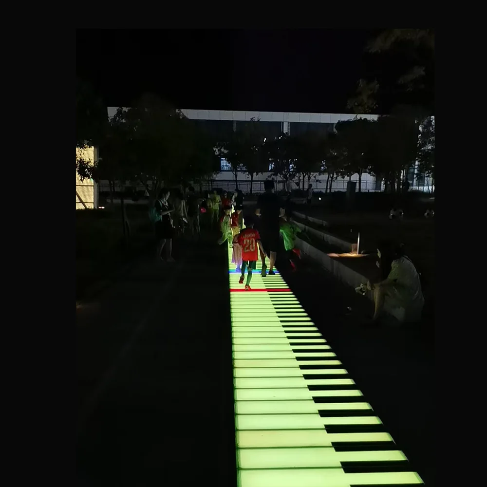 Оборудование для развлечений светодиодный уличный напольный пианино-павильонный интерактивный гигантский танцевальный музыкальный наземный светильник