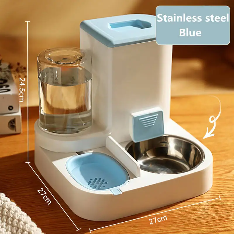 Wholesale 2 in 1 Dog Cat Bowls Drinking Fountain Nonslip Automatic Pet Food Feeders Water Dispenser