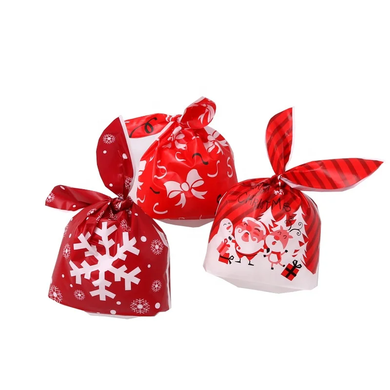 Wholesale pe bags plastic Christmas Rabbit Ears Snack Kids Gift Plastic Packaging Bags Candy Baking Apple Packaging Bags