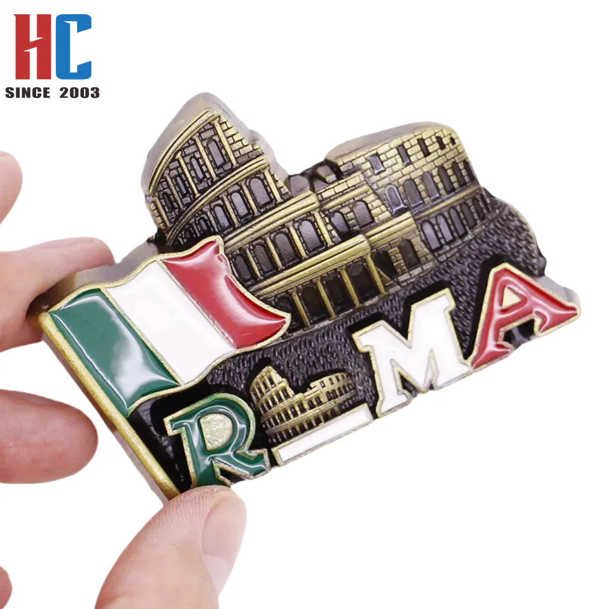 20 Years Factory Custom Colosseum Rome Italy Fridge Magnet Bronze Metal Souvenir Gift