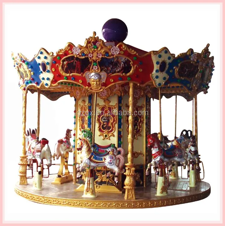 New material fiberglass musical carousel, carousel toys, merry go rounds for sale QX-126B