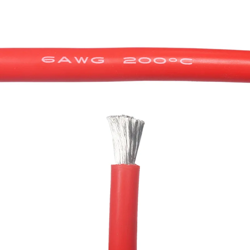 Luyuan высококачественный термостойкий мягкий силиконовый кабель/провод 4AWG 6AWG красный