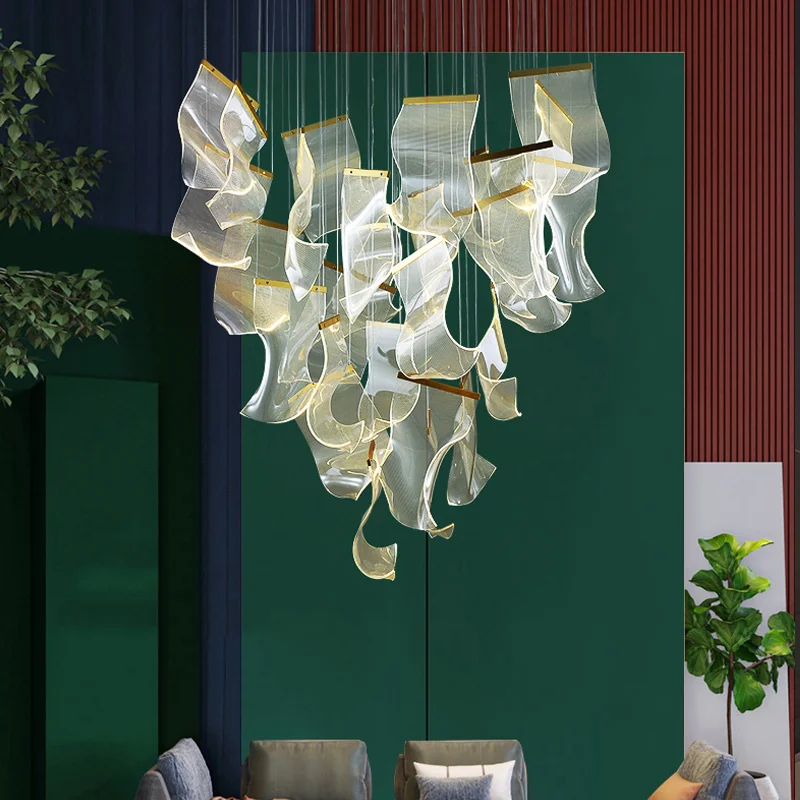 Hotel Spiral Chandelier Designer Decorative Hanging Home Modern Indoor Pendant Lighting Fixture Staircase Lights Chandelier