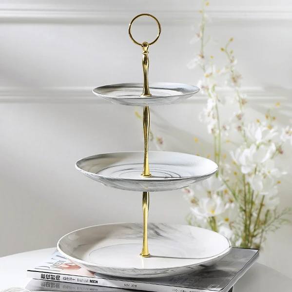 WKTP001 гостиницы изготовленные на заказ 3 слоя зарядное устройство мраморный круглая Мраморная Подставка для свадебного торта