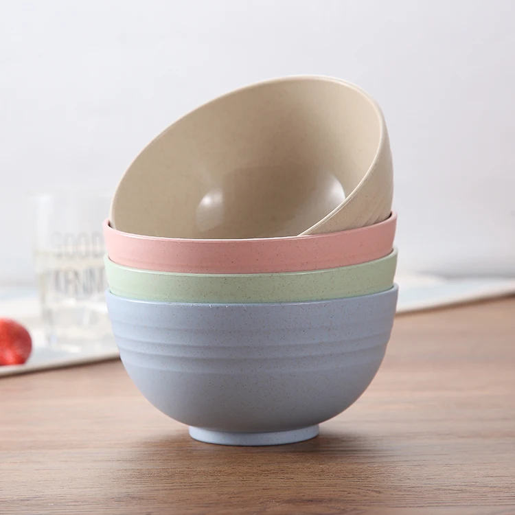 Biodegradable Wheat Straw Fiber Noodle Ramen Salad Bowl Kids Wheat Straw Bowl Reusable