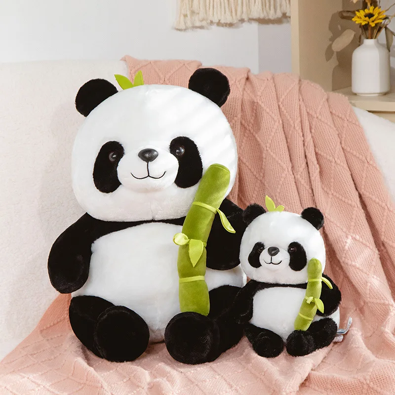 Chinese national treasure holding bamboo giant panda doll plush toy big bear doll doll baby toy gift
