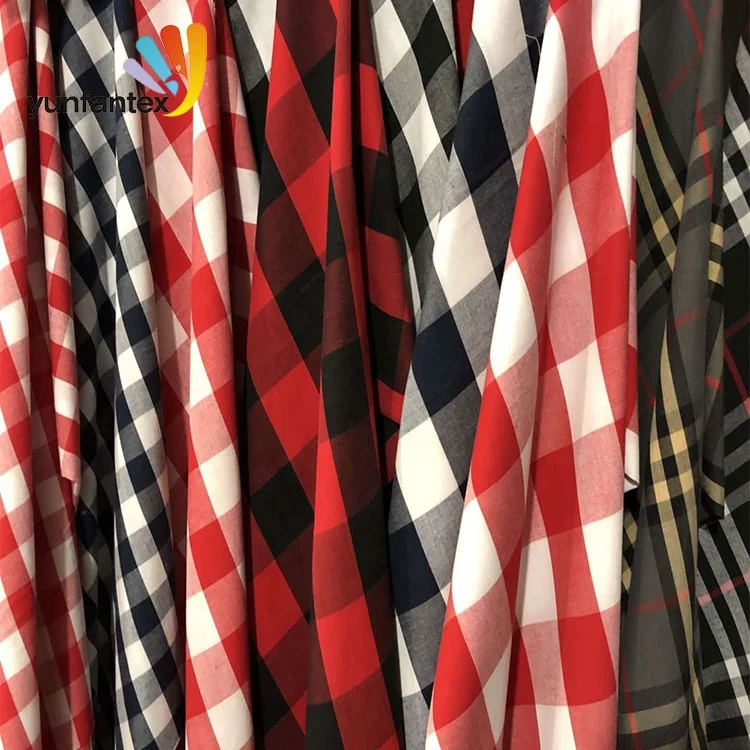 
2019 New production Yarn Dyed 100% Cotton Brushed Twill Check Fabric Uniform Fabric 